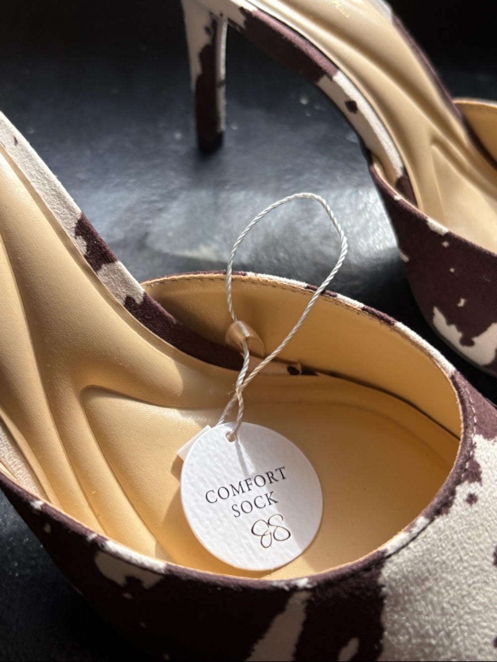 NWT Jessica Simpson Cow Print Women’s Slingback Heels - Picture 5 of 5